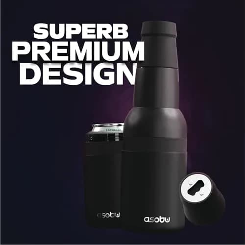 Asobu Frosty Beer Holder 2 Go Vacuum Insulated Stainless Steel Beer Can and Bottle Cooler with Built-in Opener, 12oz (355ml) | Keeps Drinks Cold for 12 Hours thumbnail 5