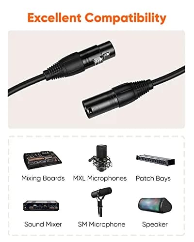 CableCreation 3Pin XLR Male to Female Balanced Microphone Extension Cable | 1.8 Meters, 6ft, Black thumbnail 6