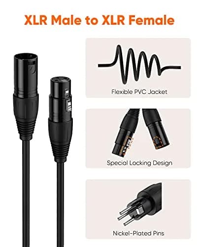 CableCreation 3Pin XLR Male to Female Balanced Microphone Extension Cable | 3 Meters, 10ft, Black thumbnail 3