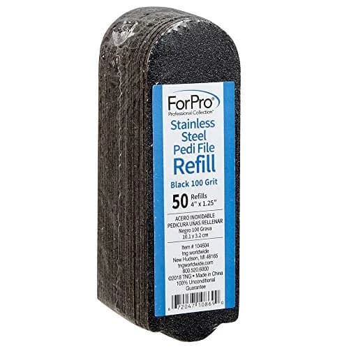 ForPro Stainless Steel Pedi File Refill 50ct 100 Grit | Water-Resistant Callus Remover thumbnail 1