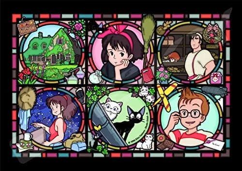 Ensky Kiki's Delivery Service Jiji Art Crystal Jigsaw Puzzle 208 pcs | Transparent stained glass look for Studio Ghibli fans thumbnail 4