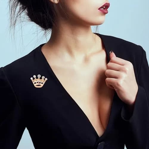 ULTNICE 12pcs Tiara Crown Brooch Pin Gold | Elegant Wedding & Party Accessory thumbnail 8