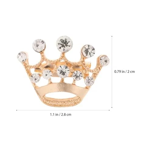 ULTNICE 12pcs Tiara Crown Brooch Pin Gold | Elegant Wedding & Party Accessory thumbnail 3