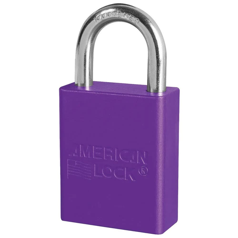 American Lock A1105KAPRP Keyed Alike Padlock 6-Pack, 38mm Aluminum Body, 25mm Shackle | Solid Aluminum Body, 1" Shackle — Purple