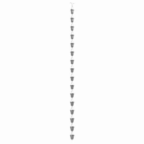 Rain Chains Direct Contempo Rain Chain 8.5 FT | Durable Milled Aluminum Gray for Outdoor Decor thumbnail 9
