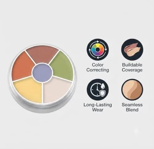 Kryolan Concealer Circle No.5 | Full Coverage 6-Color Cream Palette for All Skin Types thumbnail 5