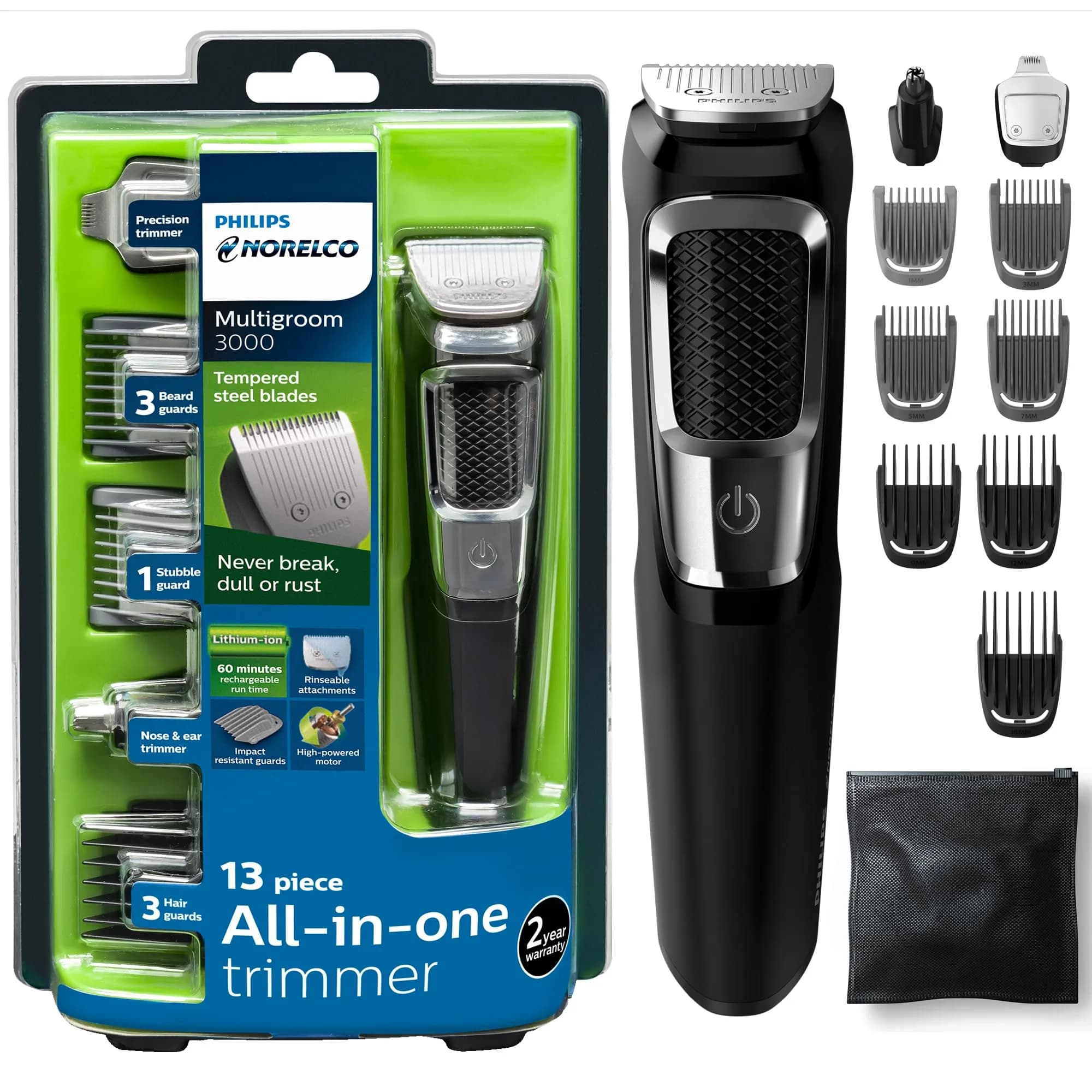 Philips Norelco 3000 Series Black 13-in-1 Beard Trimmer Grooming Kit - main product image