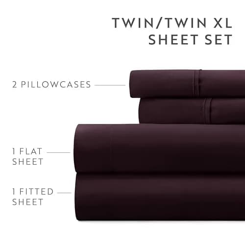 Linen Market King Sheet Set 6 Piece Purple | Ultra Soft & Breathable Cooling Microfiber thumbnail 6