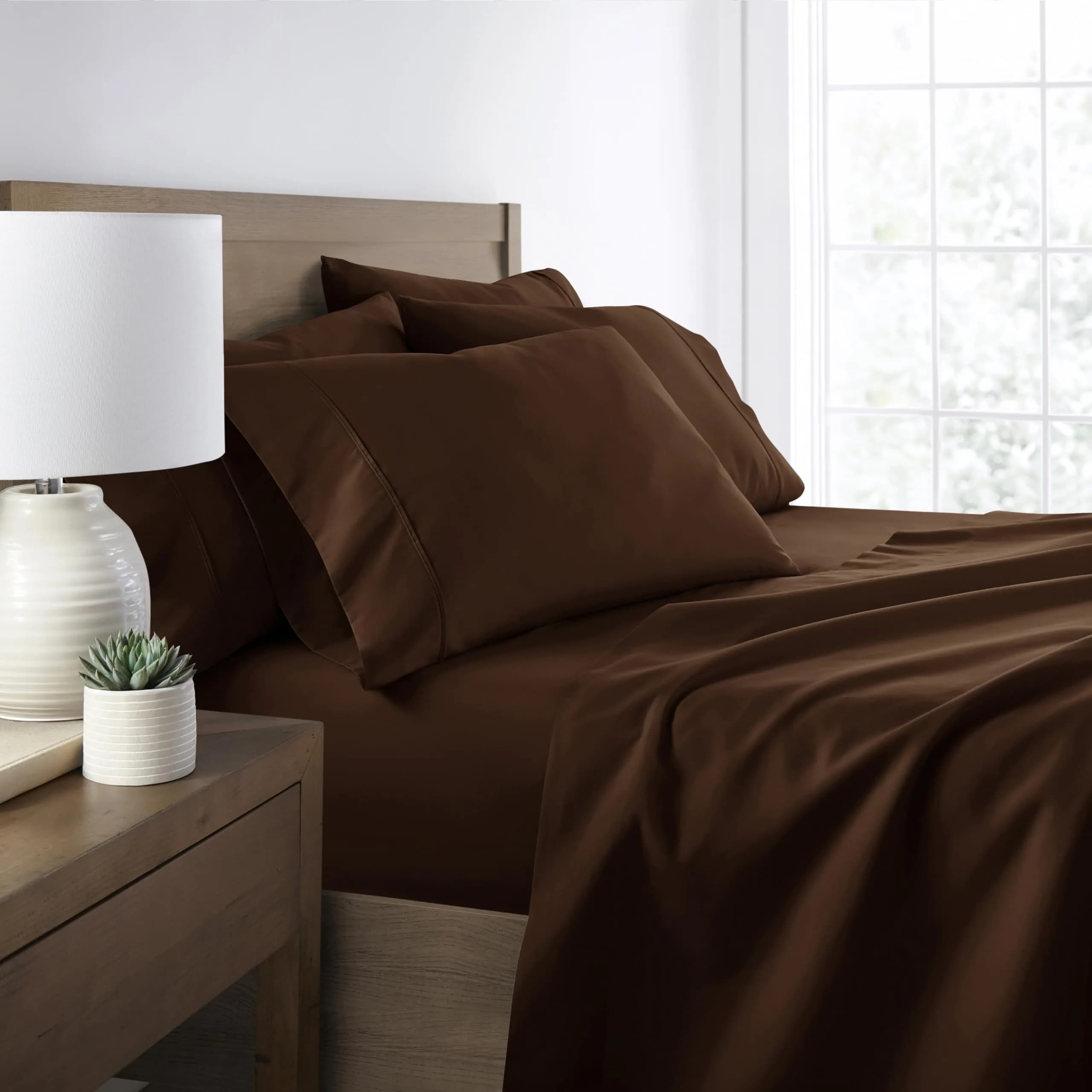 Linen Market 6 Piece Chocolate California King Sheet Set | 600 Thread Count Microfiber — Chocolate