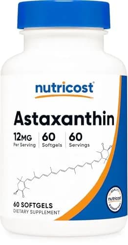 Nutricost Astaxanthin 12mg 60 Softgels | Antioxidant Supplement for Wellness thumbnail 1