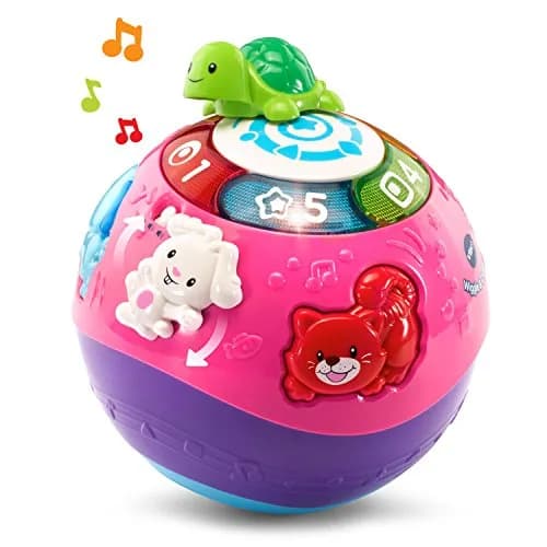 VTech Wiggle and Crawl Ball, Purple | Interactive Baby Toy for Crawling & Motor Skills (6.5" x 7" x 6.5") thumbnail 4