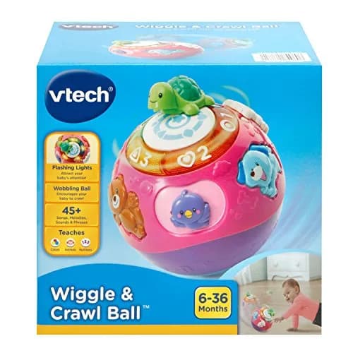 VTech Wiggle and Crawl Ball, Purple | Interactive Baby Toy for Crawling & Motor Skills (6.5" x 7" x 6.5") thumbnail 7