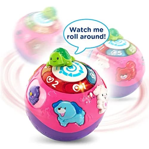 VTech Wiggle and Crawl Ball, Purple | Interactive Baby Toy for Crawling & Motor Skills (6.5" x 7" x 6.5") thumbnail 2