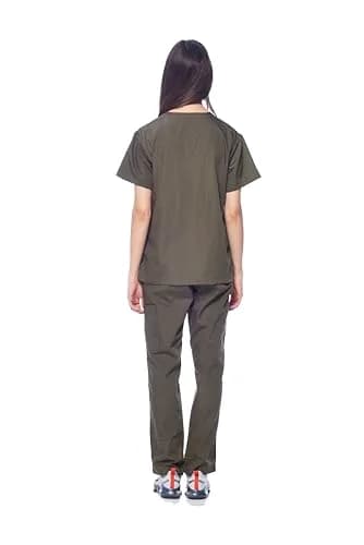 Dagacci Medical Uniform Scrubs Set Women & Men | Cotton-Polyester Blend, Olive, X-Small thumbnail 7