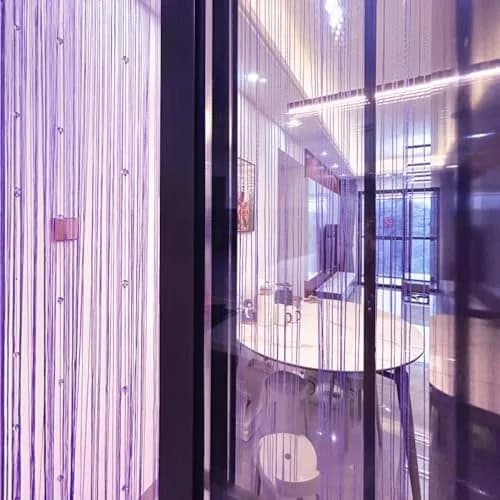 Eve Split Purple Curtain | Modern Room Divider for Wedding & Home (78.7"L x 39.3"W) thumbnail 1