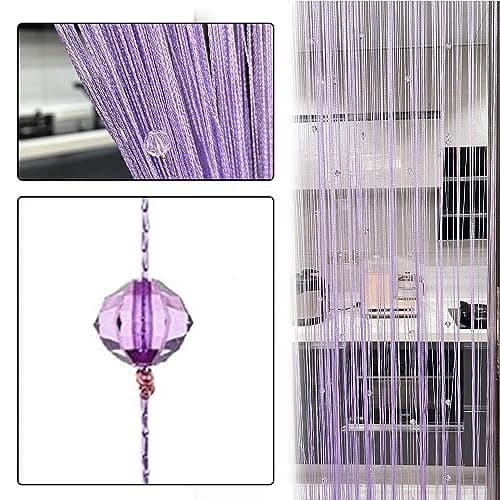 Eve Split Purple Curtain | Modern Room Divider for Wedding & Home (78.7"L x 39.3"W) thumbnail 5