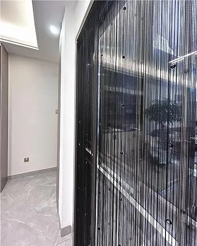 Eve Split Black Curtain 190-200cm high | Modern Grommet Room Divider (70-120 chars) thumbnail 1