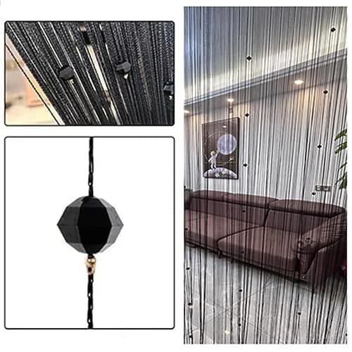 Eve Split Black Curtain 190-200cm high | Modern Grommet Room Divider (70-120 chars) thumbnail 2