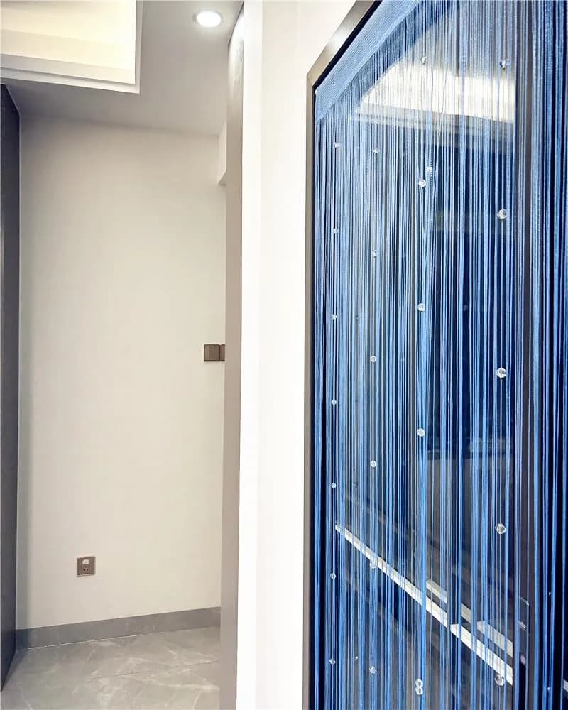 Eve Split Sky Blue Curtain 190-200cm High | Modern Beaded Door String Curtain - main product image