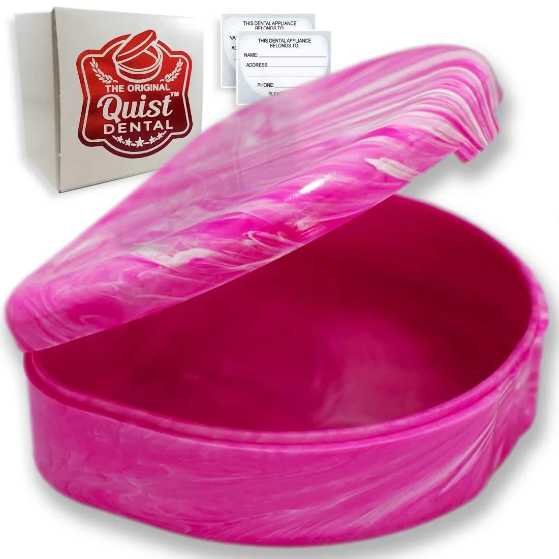 The Original Quist Dental Orthodontic Retainer Case (Pink) | Durable Plastic Storage — Pink