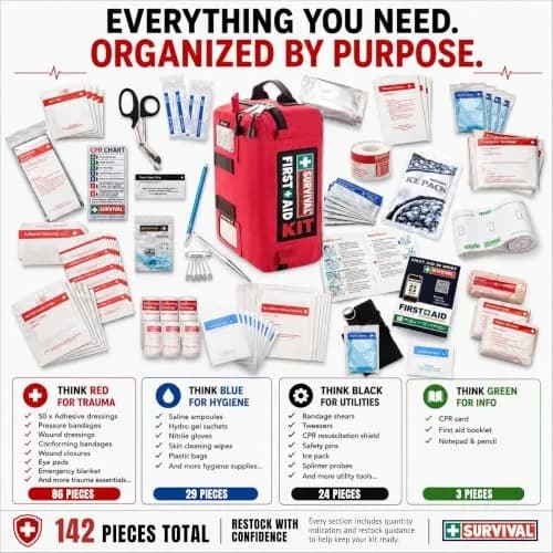 SURVIVAL Large First Aid Kit 142-Piece Emergency Response System | Compact, Durable, Australian Design thumbnail 8
