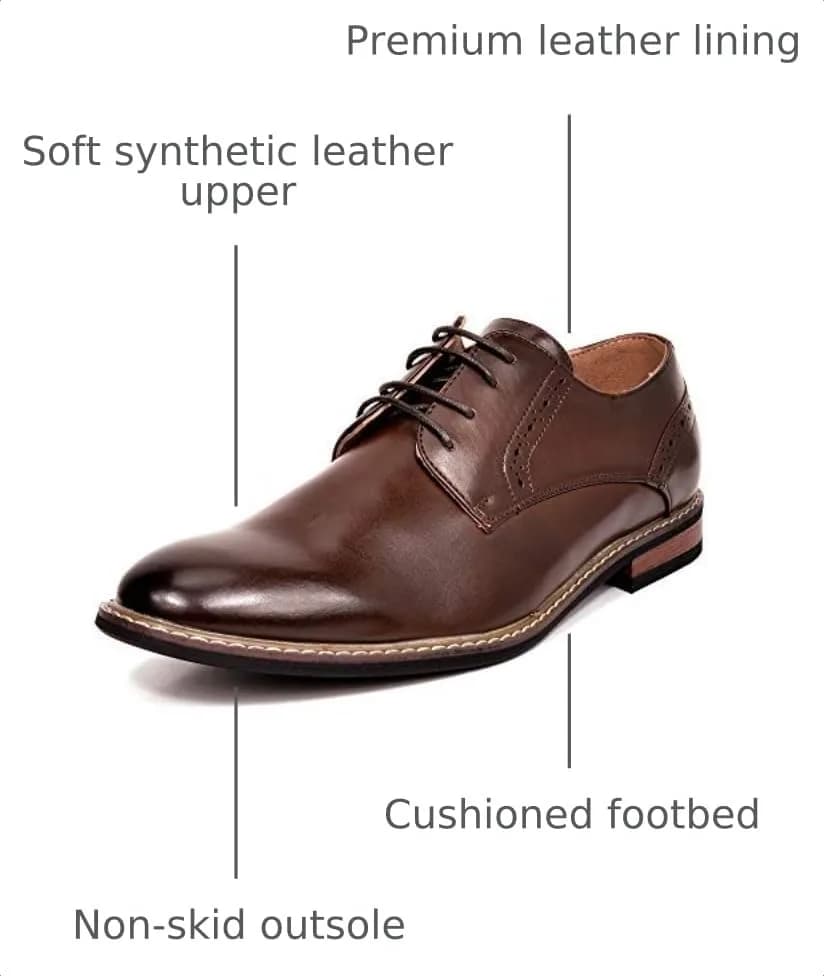 Bruno Marc Men's Dress Classic Comfort Oxford Shoes,Dark Brown,10 | Vintage Style with Comfort thumbnail 4