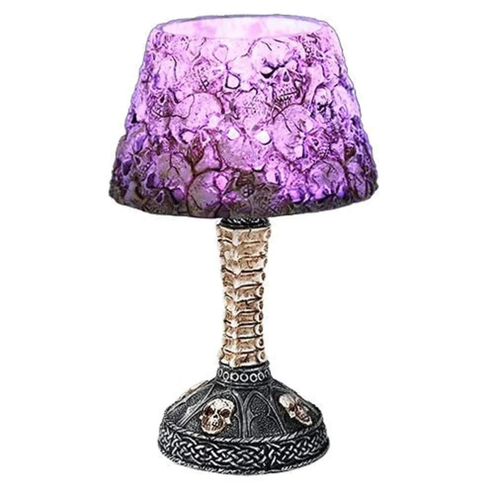 Pacific Giftware Boneyard Ossuary Skull LED Mini Night Lamp Color Changing 15.2cm (6 inches D) | Gothic Halloween Decor - view 2