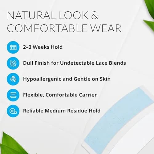 Walker Tape Lace Front Support Tape C Contour Tabs, 36 Pieces | No-Shine, Hypoallergenic Hairpiece Tape thumbnail 2