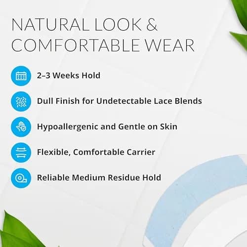 Walker Tape Lace Front Support Tape CC Contour Tabs, 36 Pieces | Dull-Finish Hairpiece Tape for 2–3 Week Wear thumbnail 2