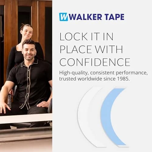 Walker Tape Blue Liner Lace Front Support Tape CC Contour 5" Super Wide Tabs, Double Sided Wig Tape for Lace Wigs, Toupees, and Tape in Hair Extensions Human Hair, No-Shine Hairpiece Tape, 24 Pieces | Strong Hold & Discreet thumbnail 8