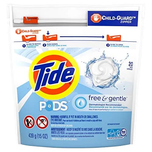 Tide PODS Free & Gentle Laundry Detergent Pacs 20 Count | Hypoallergenic & Dye-Free thumbnail 1
