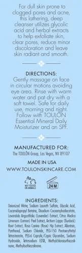 TOULON Glycolic Acid Face Wash 4 Oz | Exfoliating Gel for All Skin Types thumbnail 4