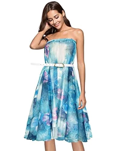 Afibi Women's Maxi Chiffon Long Skirt XX-Large | Flowy, Floral, Beach-Ready (70-120 chars) thumbnail 3
