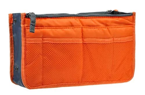 Vercord Purse Organizer Insert for Handbags 13 Pockets | Nylon Travel Tote Organizer Orange Medium thumbnail 2