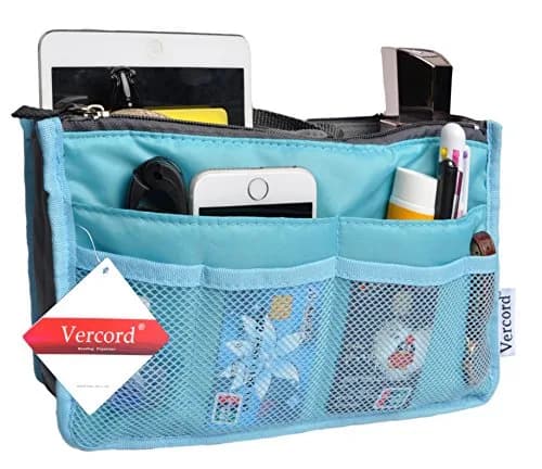 Vercord Purse Organizer Insert for Handbags Blue Medium | 13 Pockets Nylon thumbnail 2