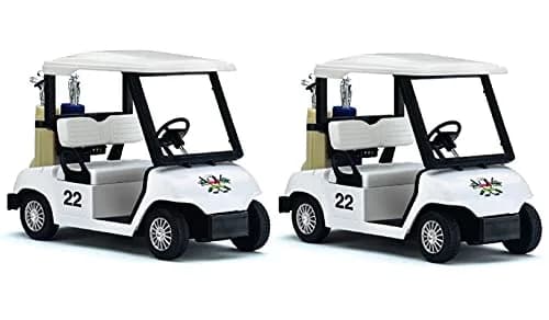 KinsFun Golf Cart Pullback Action Toy 11.43 cm (4.5 inches) | Detailed Die Cast Model with Moveable Clubs thumbnail 1