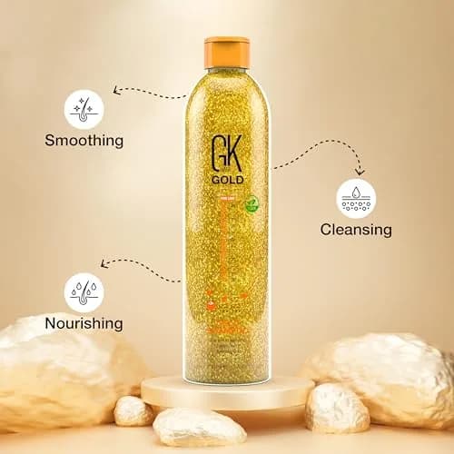 GK HAIR Gold Shampoo 8.5 Oz Hydrating Hair Cleanser with Aloe Vera and Shea Butter for Dry Damaged Hair Frizz Control Smooth Soft Shine Wild Orchid Fragrance | Hydrates & Smooths thumbnail 5