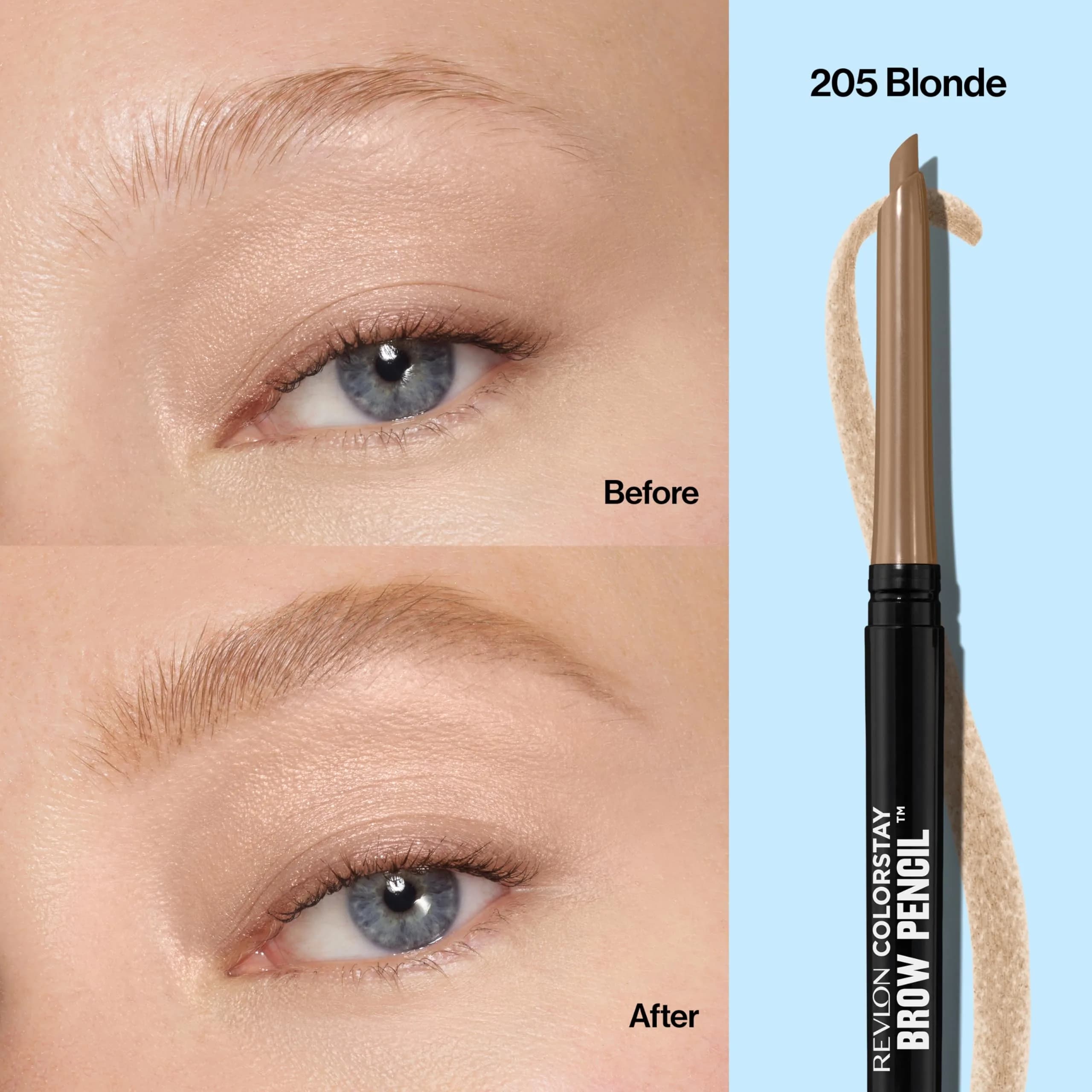 Revlon ColorStay Eyebrow Pencil, 205 Blonde, 0.006 kg (0.021 oz) | Waterproof Definition for Natural Brows - view 3