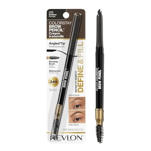 Revlon ColorStay Eyebrow Pencil 225 Soft Black 0.021 oz | Waterproof Definition for Natural Brows thumbnail 1