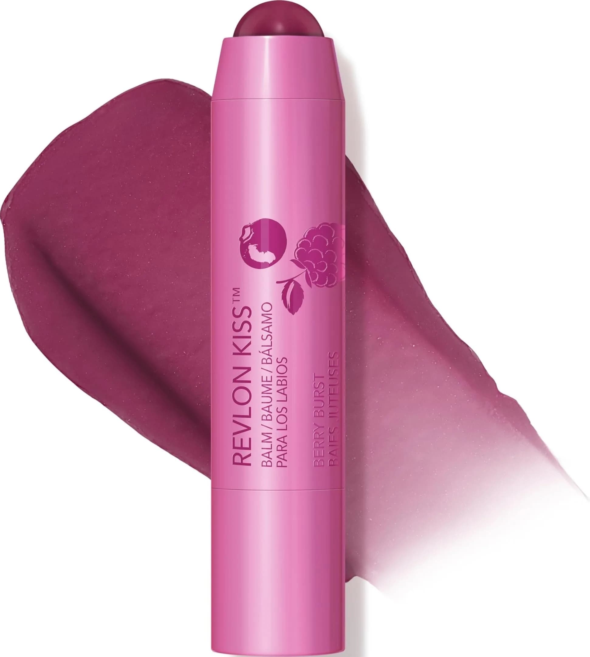 Revlon Kiss Tinted Lip Balm in Berry Burst - SPF 20 Hydration with Natural Fruit Oils - main product image