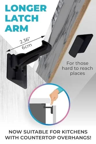 The Good Stuff Invisible Baby Cabinet Locks – No Tools Needed, 12 Pack | Secure Drawers & Cabinets thumbnail 4