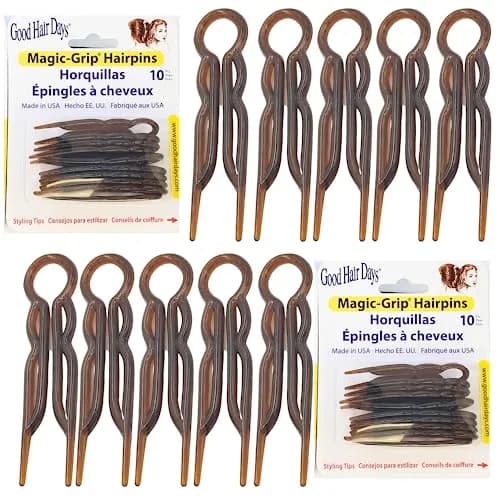 Good Hair Days Magic-Grip Styling U-Shaped Hair Pins, Tortoise Shell, 20 Count | Strong Hold for Thick Hair thumbnail 1