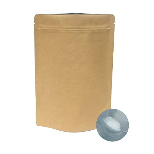 AwePackage 8 oz Barrier Kraft Paper Coffee Pouch with Degassing Valve | Stand-up Ziplock Bag for Freshness thumbnail 1