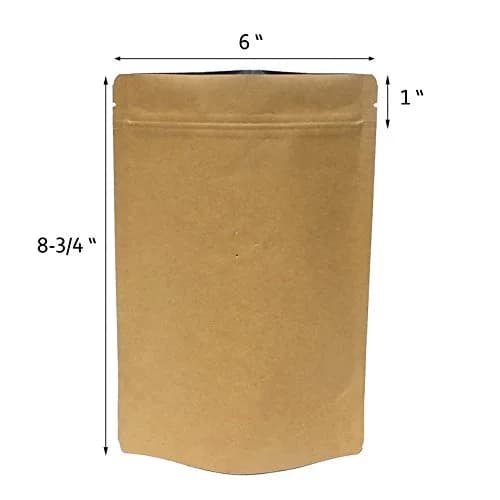 AwePackage 8 oz Barrier Kraft Paper Coffee Pouch with Degassing Valve | Stand-up Ziplock Bag for Freshness thumbnail 2