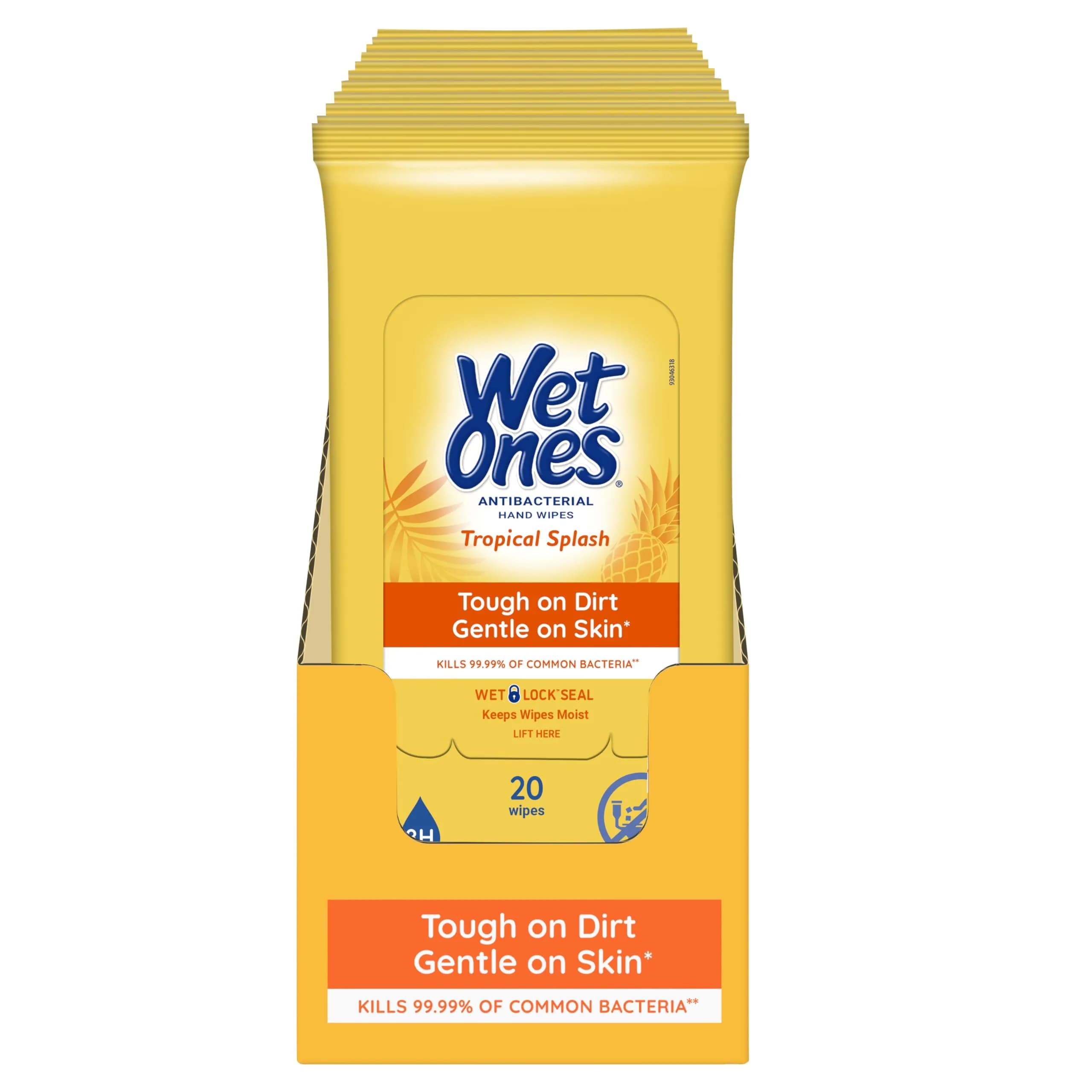 Wet Ones Antibacterial Hand Wipes Tropical Splash 200 Count (10 Packs) | Kills 99.99% of Germs — Tropical Splash