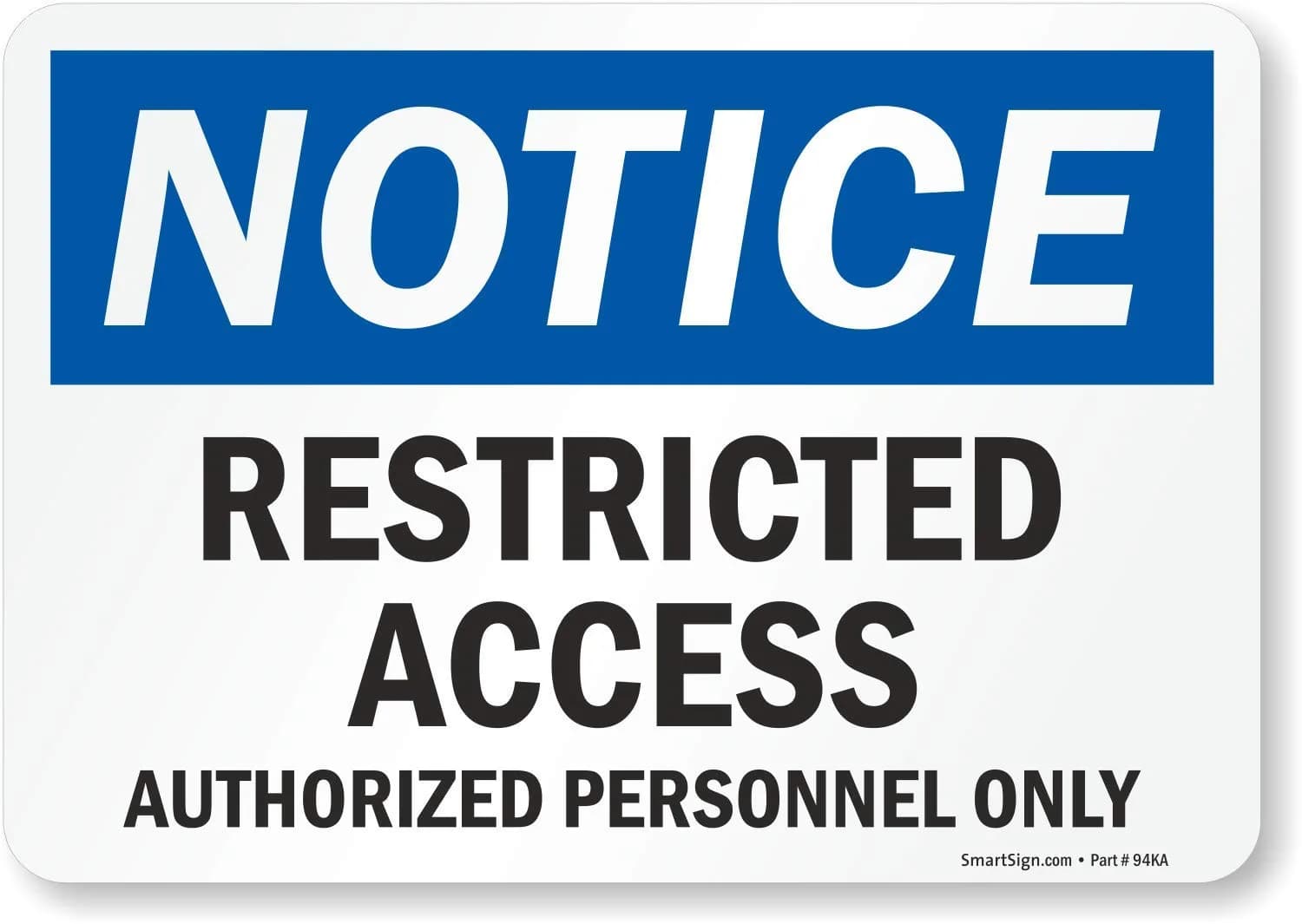 SmartSign Restricted Access Authorized Personnel Only Label 7" x 10" | Industrial Safety Signage — Blue