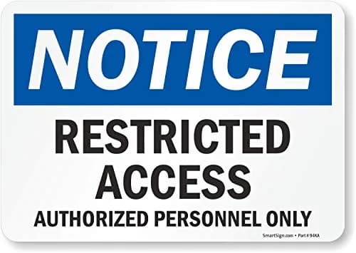 SmartSign Restricted Access Authorized Personnel Only Label 7" x 10" | Industrial Safety Signage thumbnail 1