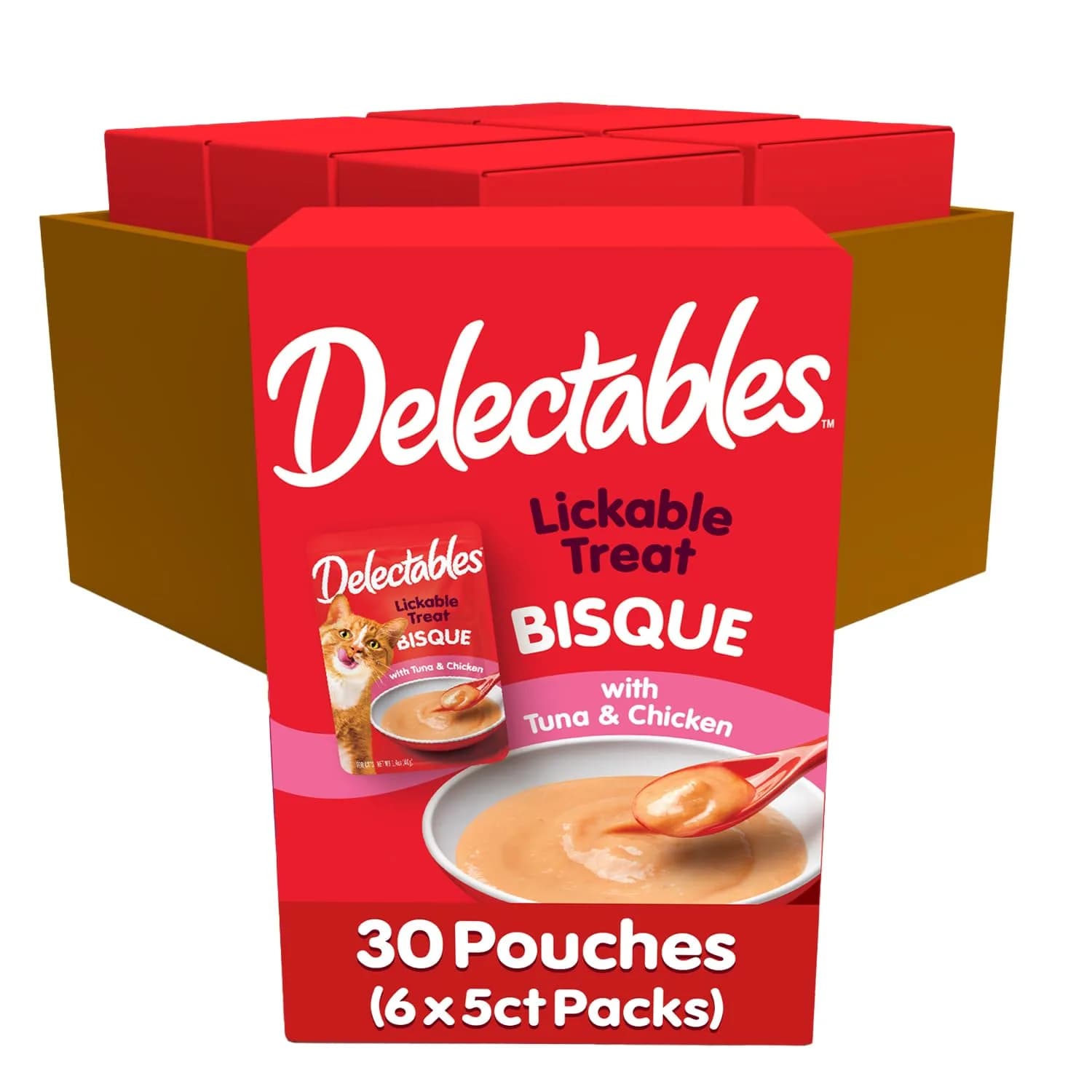 Delectables Lickable Treat Bisque Tuna & Chicken Wet Cat Treat 1.4oz Pouch (Pack of 30) | Grain-Free Food Topper for Cats - main product image
