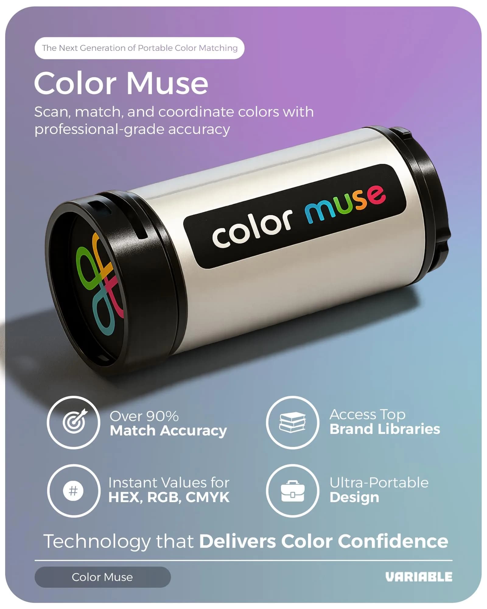COLOR MUSE Colorimeter - Mobile Color Matching Tool | Accurately Matches Colors to Paint and Products - view 2