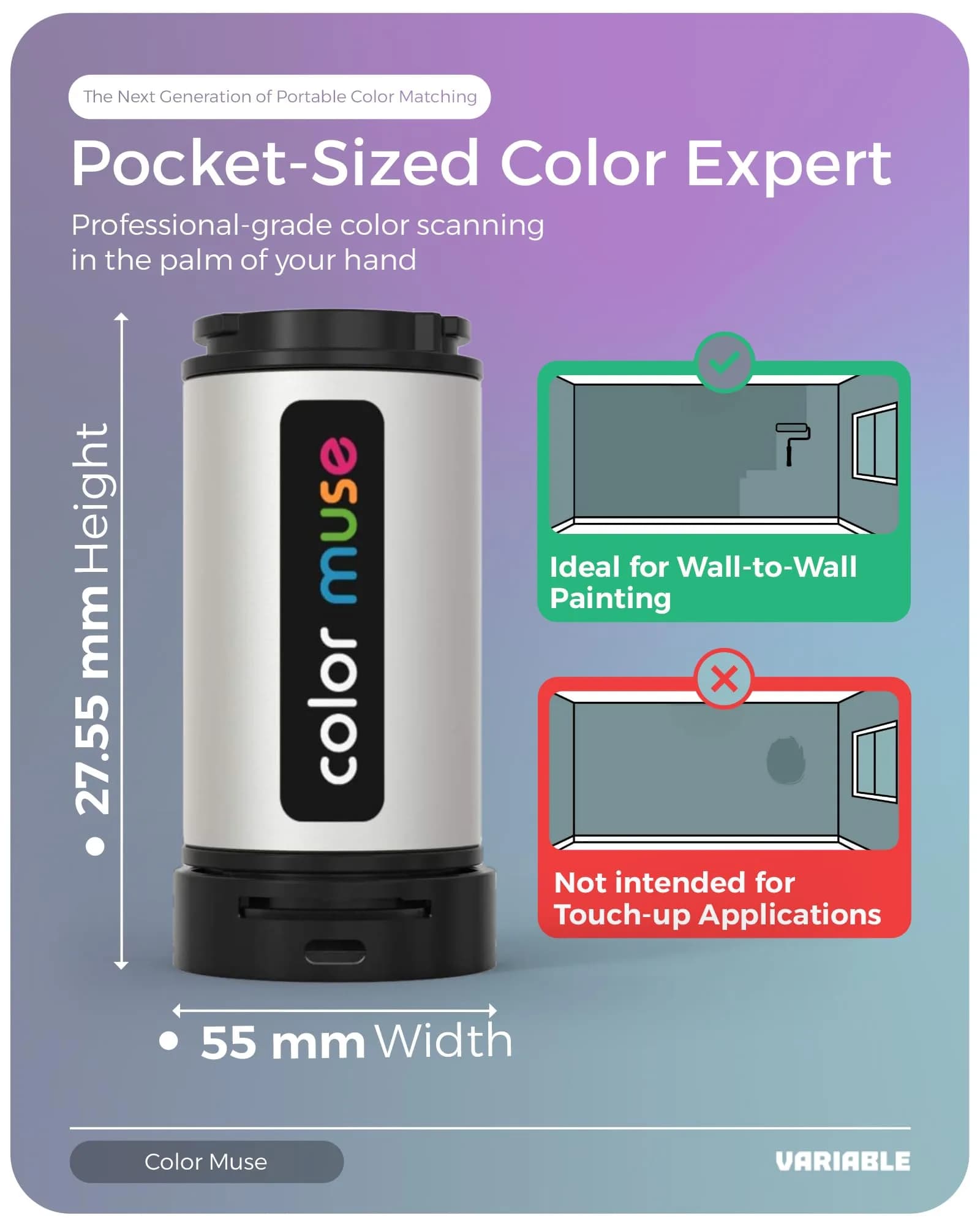 COLOR MUSE Colorimeter - Mobile Color Matching Tool | Accurately Matches Colors to Paint and Products - view 3